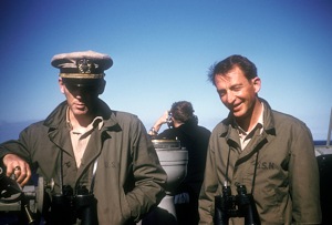 43 – Lt.( j.g.) Francis I. Dowd and Cdr. Willard W. Deventer – our much-loved skipper.