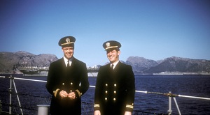 110 – Lts. (j.g.) McGovern and Edmund B. Bossart Jr. off Cannes.