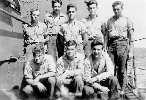 Gun # 53 Crew:<br>BACK ROW (L→R) _. Rondeau, A. Shultz, G. Roposh, C. Ryan, L. Bridgeman.<br>FRONT ROW (L→R) G. Balog, C. Moore, T. Sherkus.