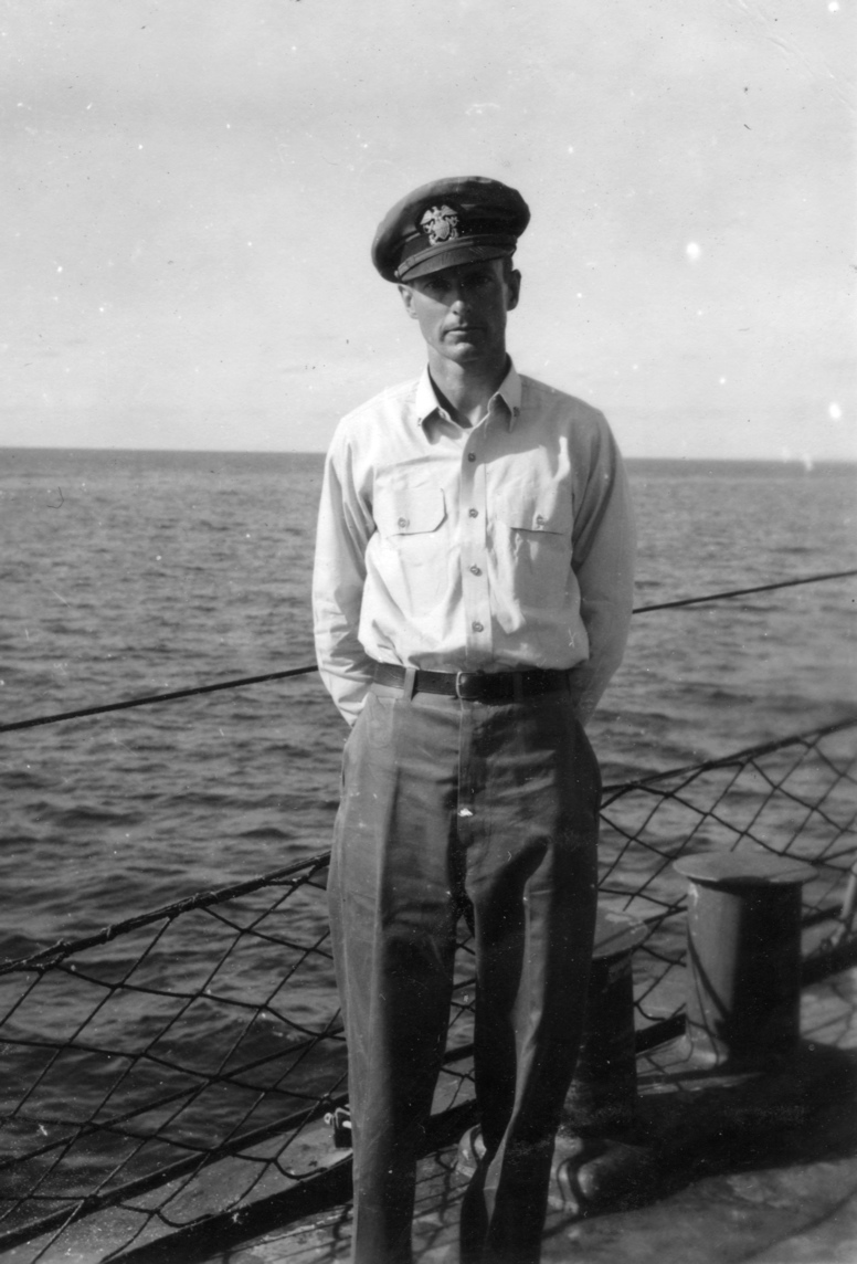 Lt. Cdr. Dornin.<br>Wearing his grey uniform.