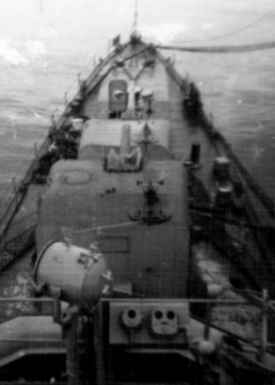 View of repaired bow.