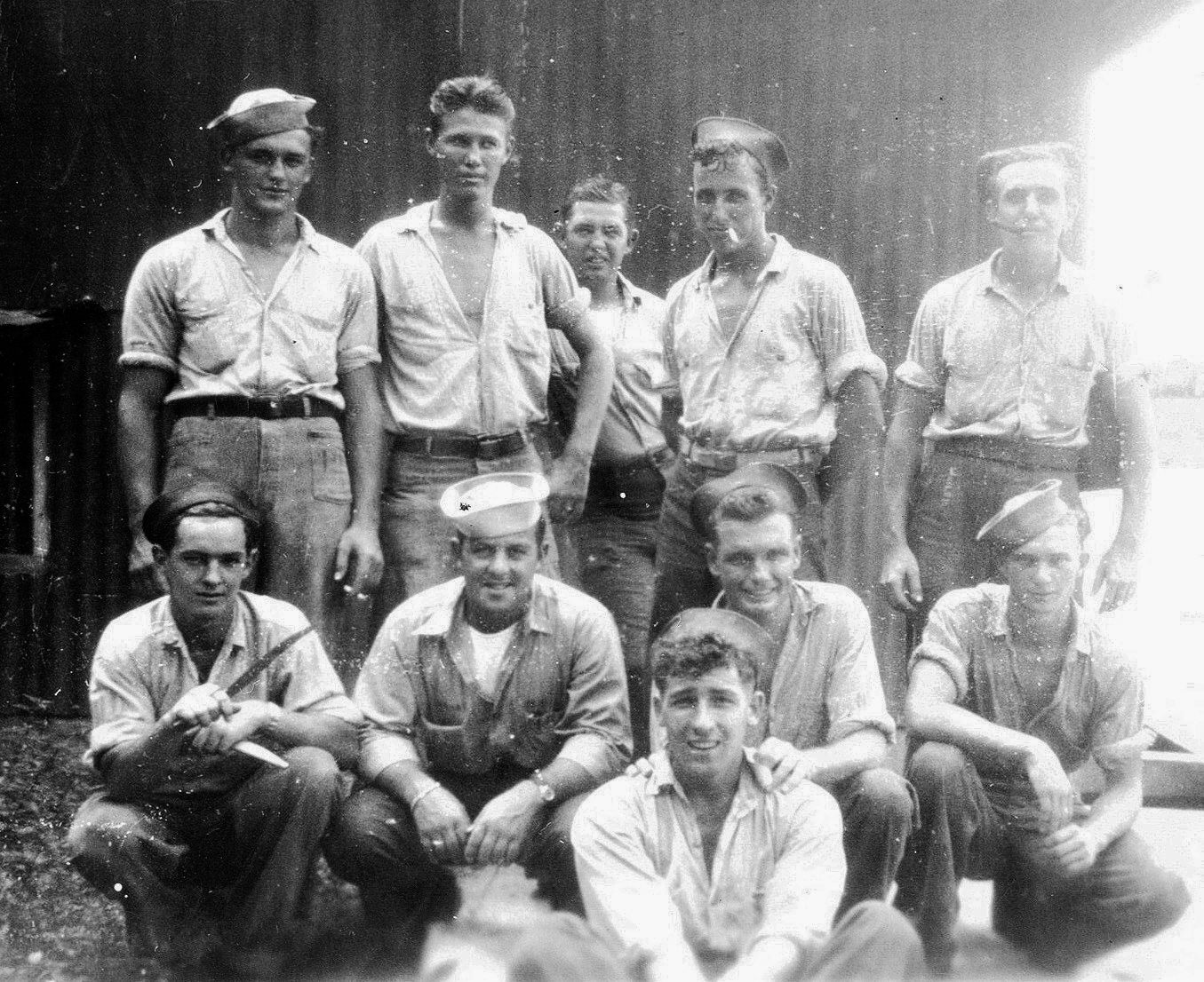 BACK ROW (L→R) P. Pradovich, R. Colborn, W. Hersey, [unknown], [unknown].<br>FRONT ROW (L→R) R. Pelletier, [unknown], F. Hodges, [unknown].<br>FRONT: E. Pelletier.