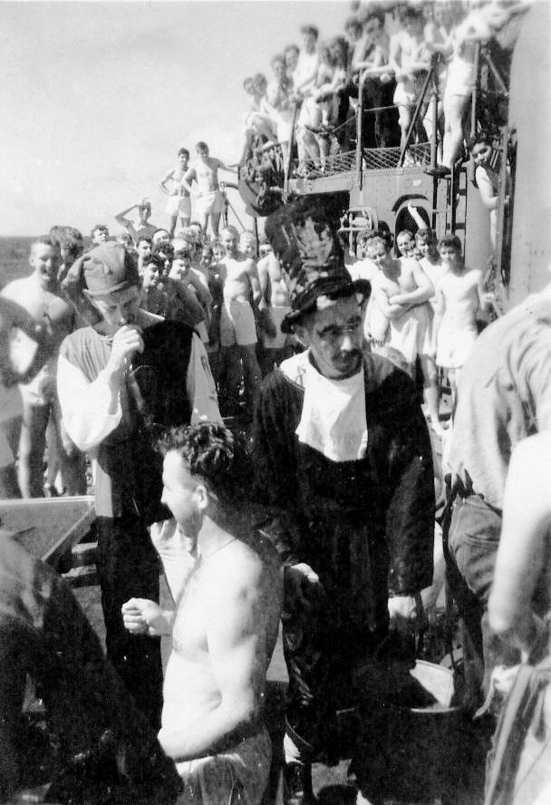 On the fantail; 25DEC1943.