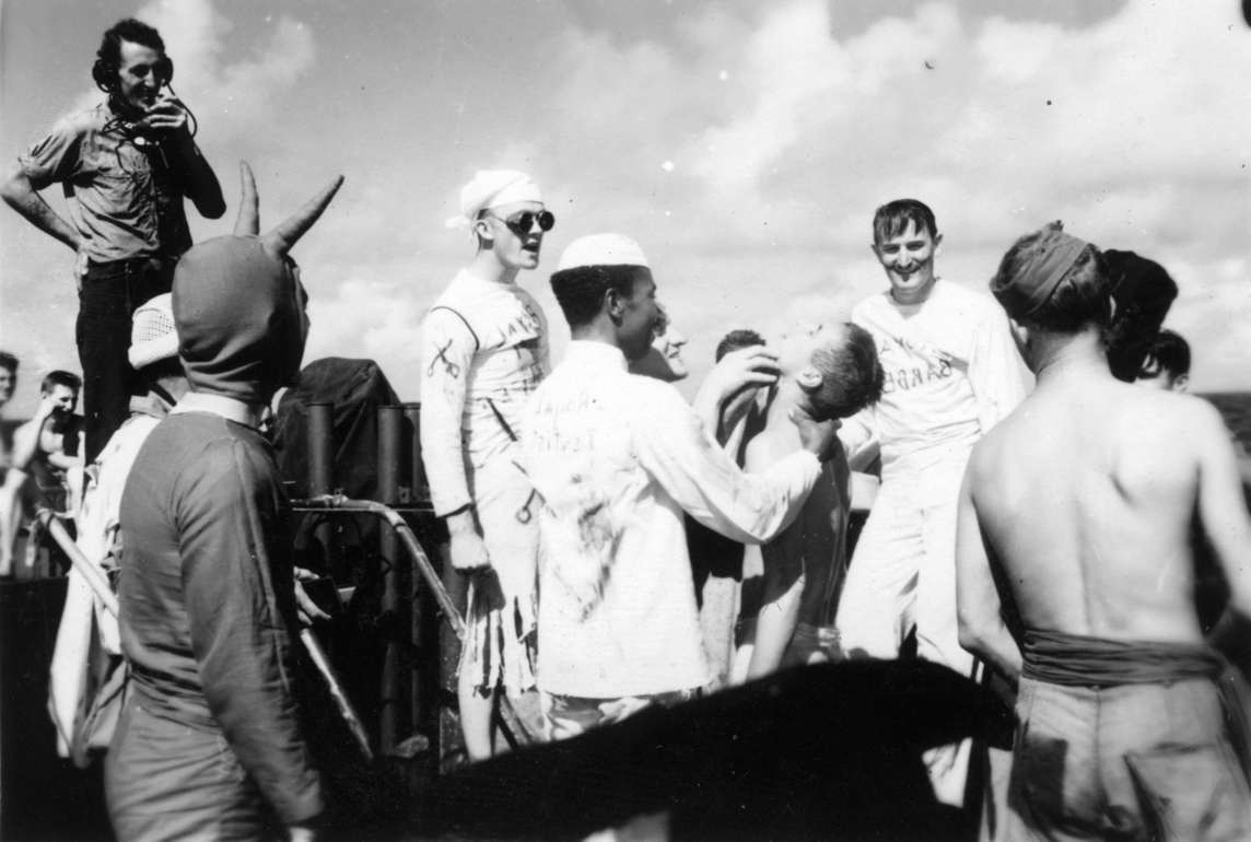 Dunking at the equator.<br>25DEC1943.