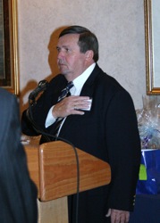 John Jackson leads the Pledge of Allegiance